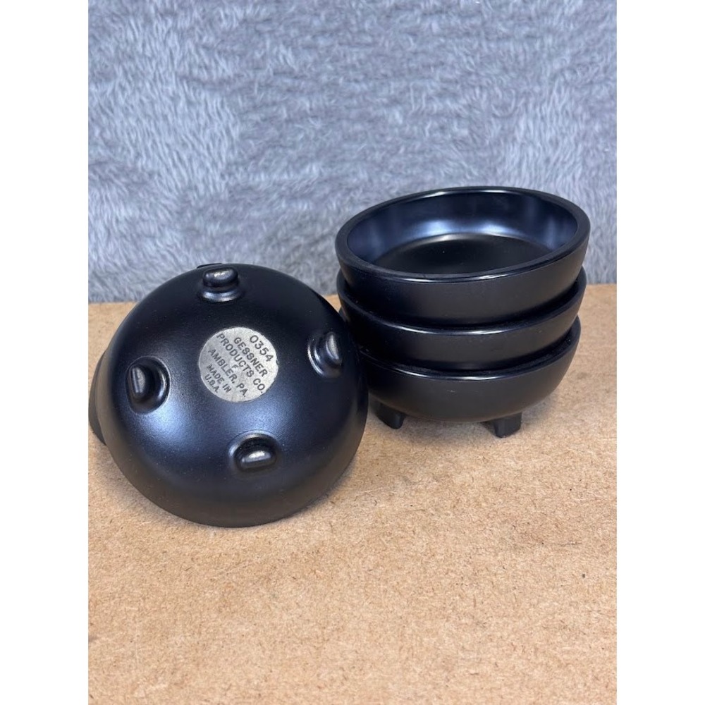Black Melamine 3in Footed Ramekin Dipping Bowls Set‎ of 6 Gessner Products 0354